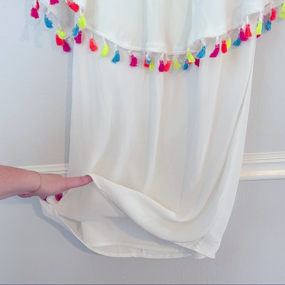 Forever 21 Mini Dress Neon Tassel Trim Size Small - Picture 7 of 10